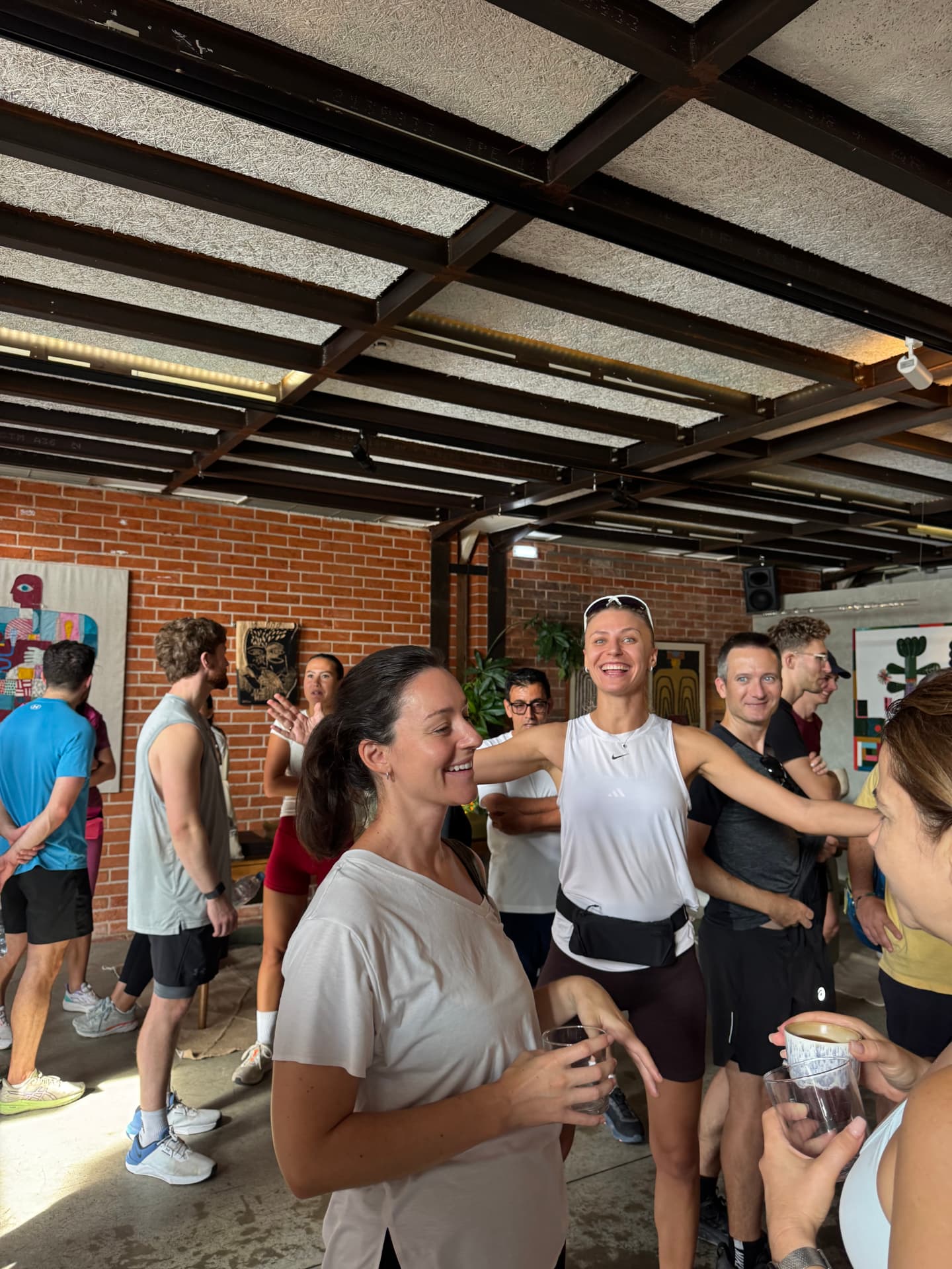 Pillow community members chatting at an event